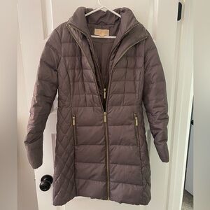 Michael Kors Women’s Size Small Grey Long Puffer Jacket